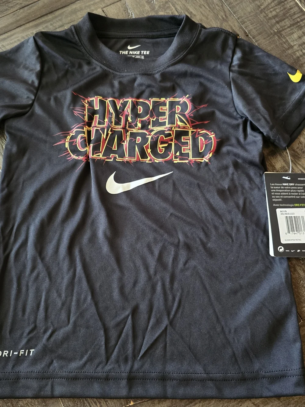 Nike Black 'Hyper Charged' Graphic Short Sleeve Tee